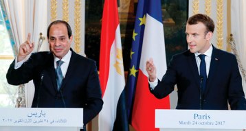 2017-10-25 Egypt President El Sisi and France Macron Elysee Paris Ahram 2017-636444774557321442-732