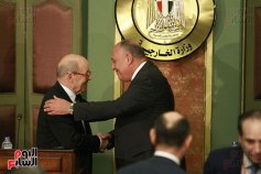 2018-04-30 French Minister FA Le Drian and Egyptian Sameh Shoukry during press conference Cairo 03 - Youm7