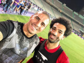 2018-08-06 Fans in Egypt - Mo Zidan with Mo Salah in Cairo Stadium
